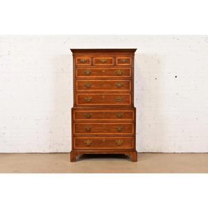Henredon Georgian Banded Mahogany Highboy Dresser