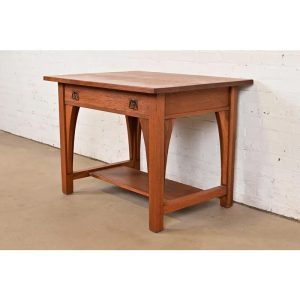 Limbert Antique Mission Oak Arts & Crafts Desk or Library Table, Circa 1910