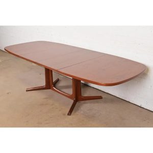 Niels Møller for Gudme Møbelfabrik Danish Modern Sculpted Teak Dining Table, Newly Refinished