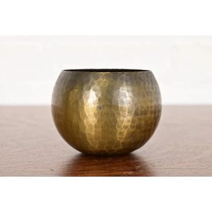 Roycroft Antique Arts & Crafts Brass Over Hammered Copper Small Bowl or Vase, Circa 1920s