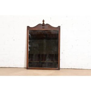Berkey & Gay Antique Georgian Carved Burled Walnut Framed Wall Mirror, Circa 1920s