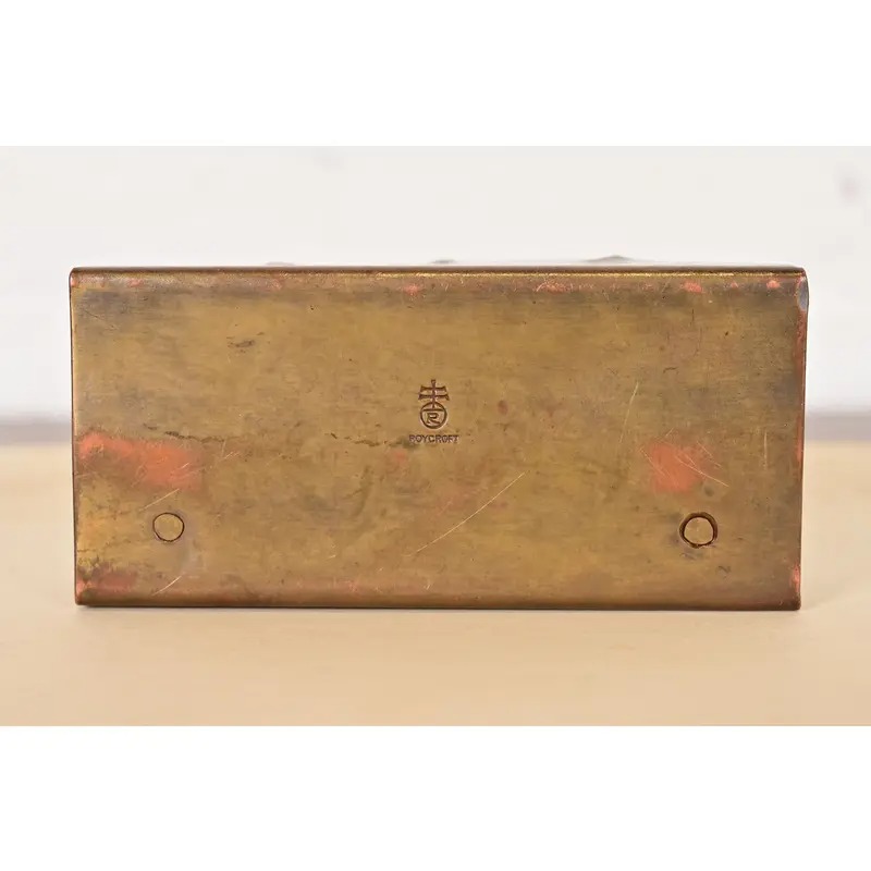 Roycroft Arts & Crafts Hammered Brass Over Copper Letter Rack - Image 9