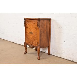 Romweber French Provincial Louis XV Burl Wood Nightstand, Circa 1920s