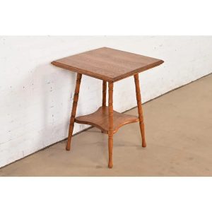 Antique Victorian Carved Oak Parlor Table or Side Table, Circa 1900