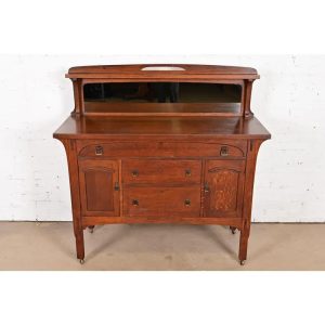 Limbert Style Antique Mission Oak Arts & Crafts Sideboard or Buffet Server, Circa 1910
