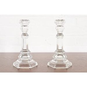 Tiffany & Co. Clear Crystal Candlesticks, Pair