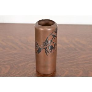 Heintz Arts & Crafts Sterling Silver on Bronze Vase