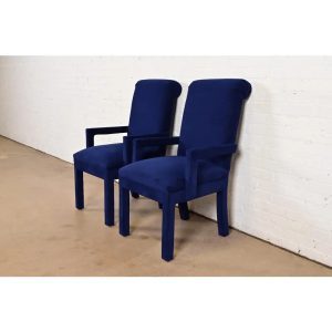 Paul Evans for Directional Modern Parsons Upholstered Armchairs, Pair