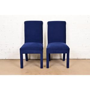 Paul Evans for Directional Modern Parsons Upholstered Side Chairs or Dining Chairs, Pair
