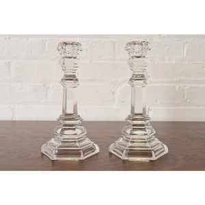 Tiffany & Co. Clear Crystal Candlesticks, Pair