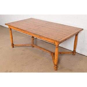 Guy Chaddock English Country Rustic Oak Harvest Farm Extension Dining Table