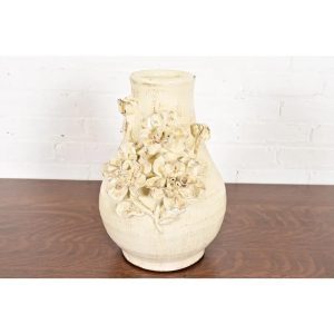Rookwood Pottery Style Arts & Crafts Large Hand Thrown Blossom Pottery Vase, Circa 1940s