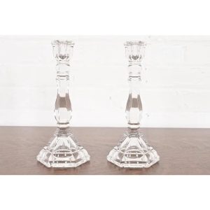 Tiffany & Co. Clear Crystal Candlesticks, Pair