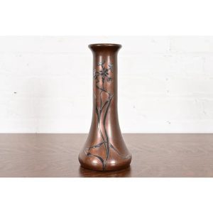 Heintz Arts & Crafts Sterling Silver on Bronze Vase