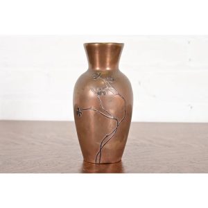 Heintz Arts & Crafts Sterling Silver on Bronze Vase