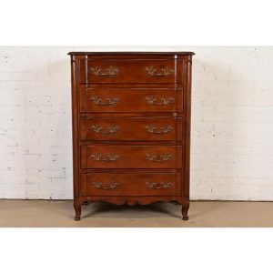 Bodart French Provincial Louis XV Fruitwood Highboy Dresser, Circa 1960s