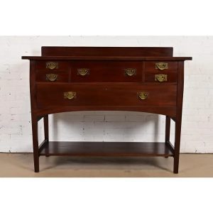 Early Harvey Ellis for Gustav Stickley Antique Mission Arts & Crafts Mahogany Sideboard, Circa 1905