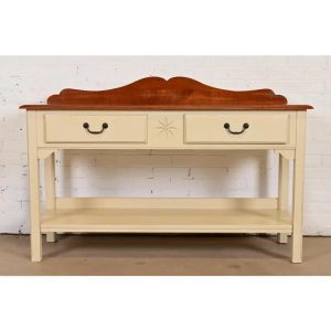 Ethan Allen American Colonial Cream Lacquered Maple Sideboard Buffet Server or Console Table