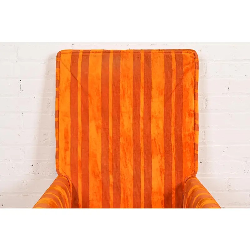 Leon Rosen for Pace Collection Mid-Century Modern Chrome and Upholstered Dining Chairs, Set of Four - Image 6