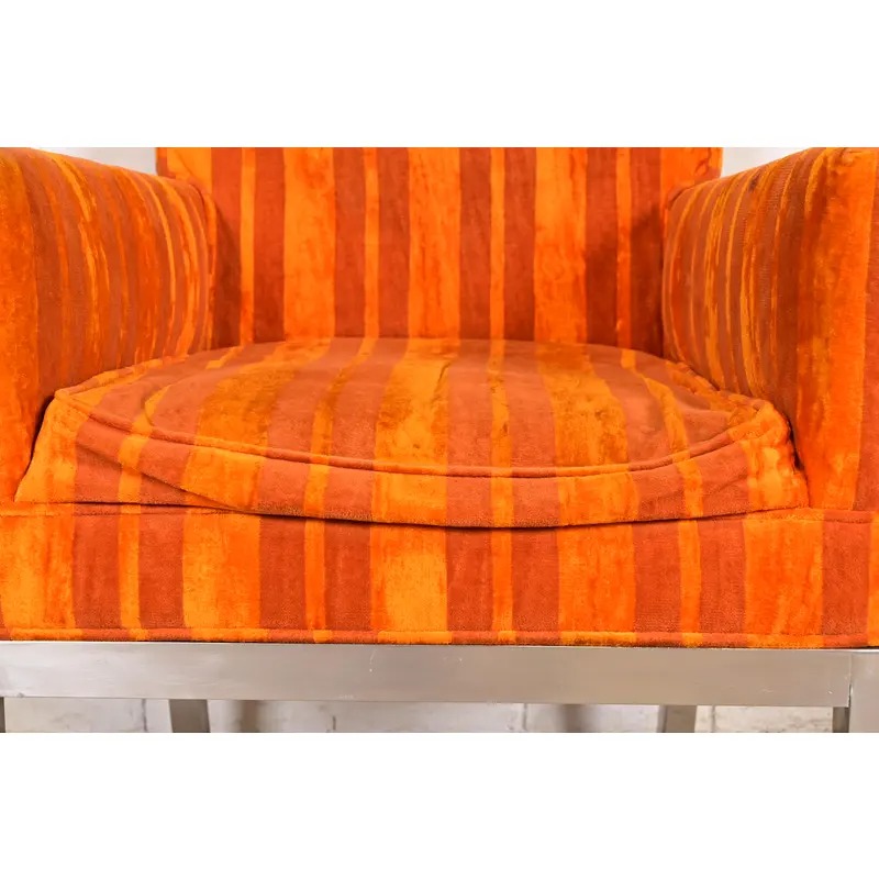 Leon Rosen for Pace Collection Mid-Century Modern Chrome Armchairs or Dining Chairs, Pair - Image 8