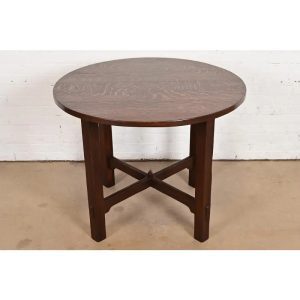 L. & J. G. Stickley Antique Mission Oak Arts & Crafts Lamp Table or Center Table, Newly Refinished
