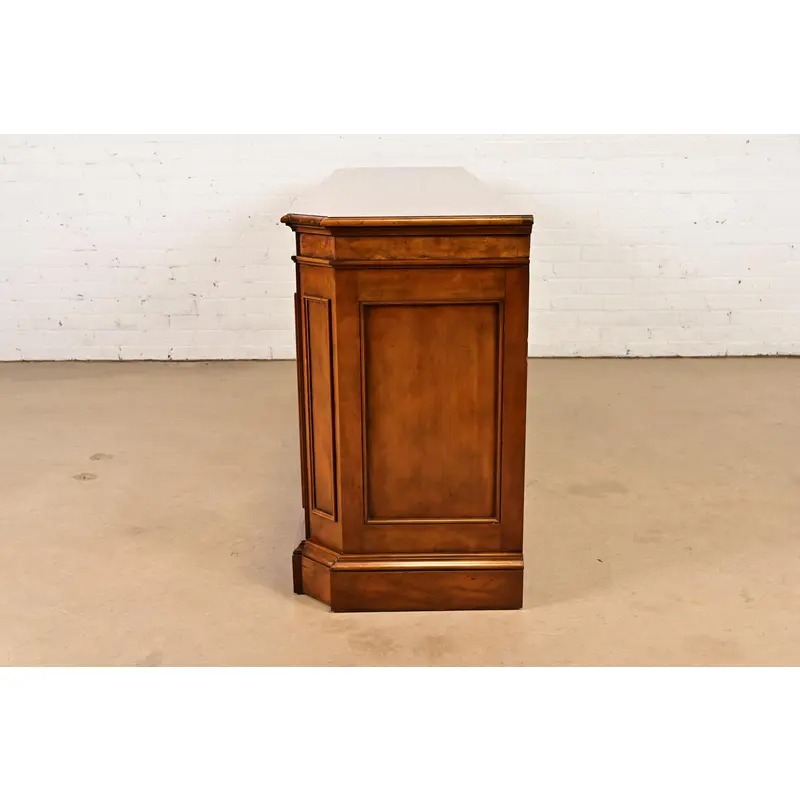 Baker Furniture French Regency Louis XVI Carved Cherry and Burl Wood Sideboard or Bar Cabinet, Circa 1960s - Image 10