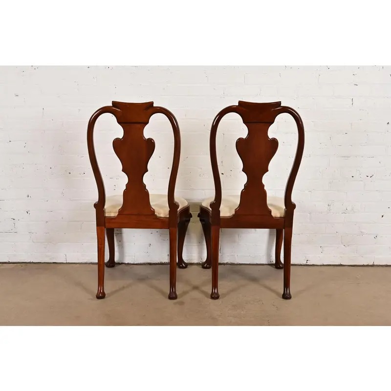 Baker Furniture Georgian Carved Mahogany Side Chairs or Dining Chairs, Pair - Image 10