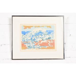 Dorothy J. Adams Original Signed "Frolicking Surf" Framed Serigraph