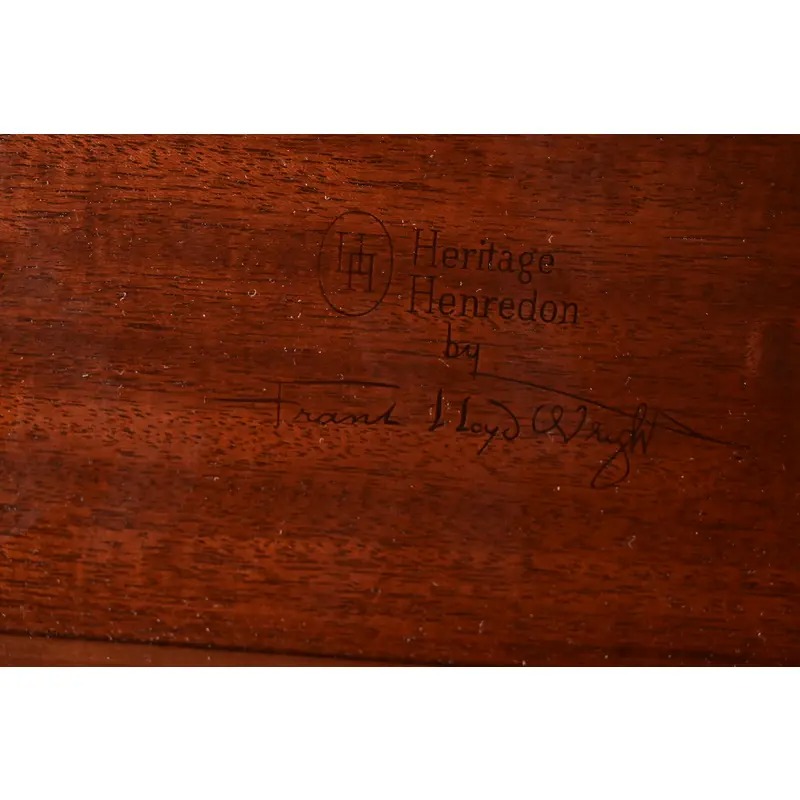 Frank Lloyd Wright for Heritage-Henredon Taliesin Mahogany Extension Dining Table, Newly Refinished - Image 10