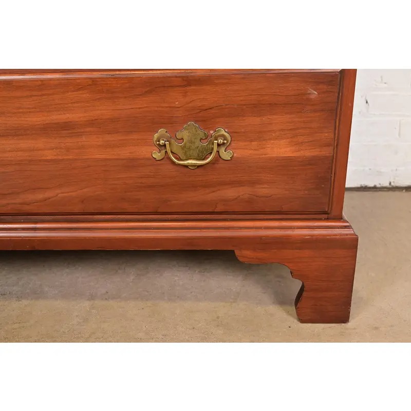 Henkel Harris Georgian Solid Cherry Wood Five-Drawer Dresser or Chest of Drawers, Circa 1960s - Image 10