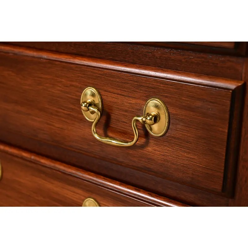 Henkel Harris Georgian Solid Mahogany Nightstand or Bachelor Chest - Image 10