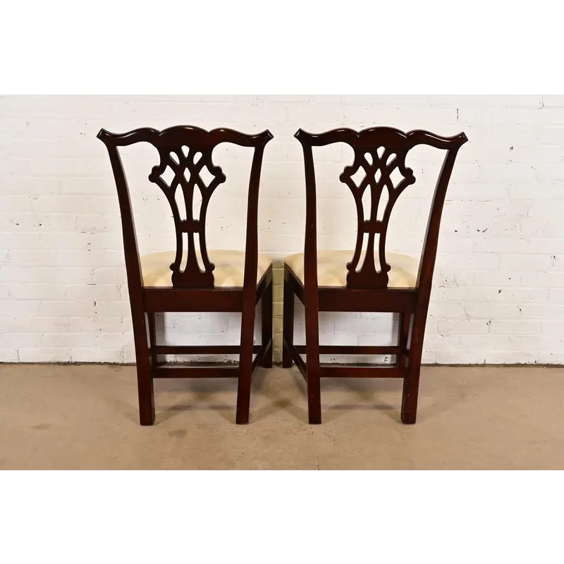 Kindel Furniture Georgian Carved Mahogany Dining Chairs, Set of Four - Image 10