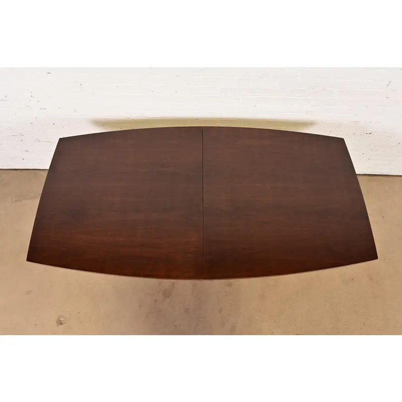 Paul McCobb for Directional Mid-Century Modern Walnut and Brass Extension Dining Table, Newly Refinished - Image 10