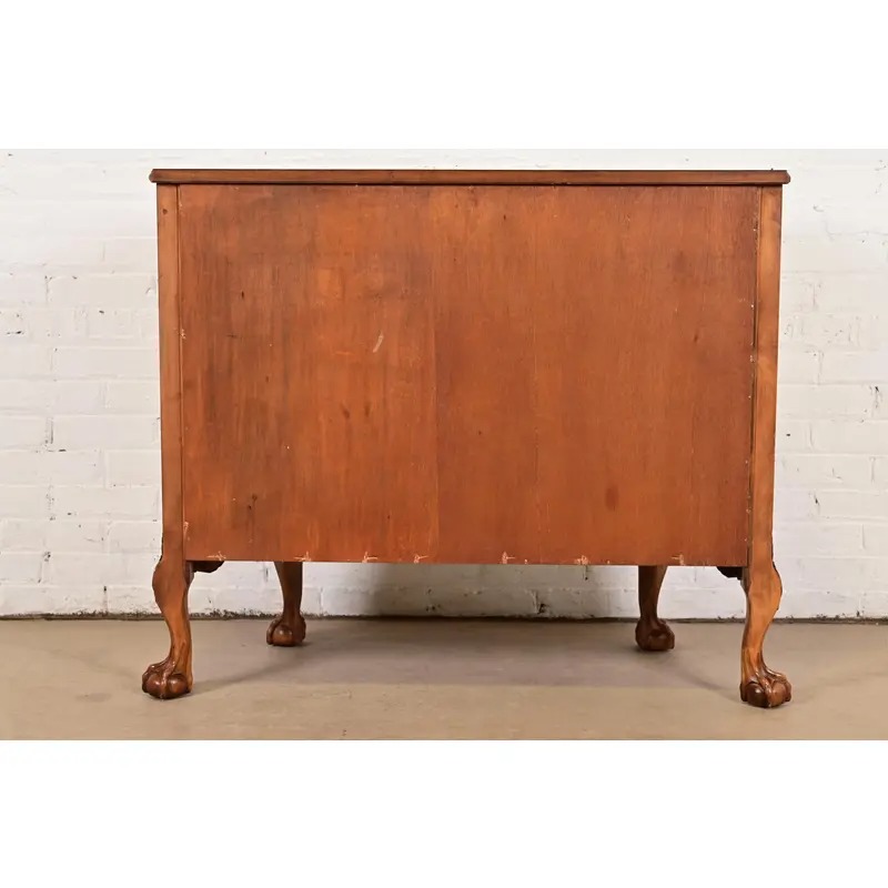 Romweber Chippendale Burl Wood Demilune Cabinet or Console Table, Circa 1920s - Image 10