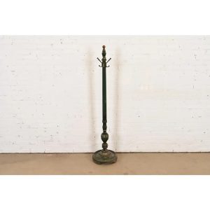 Stickley Brothers Antique Early American Country Cottage Green Lacquered Hall Tree, Circa 1920s