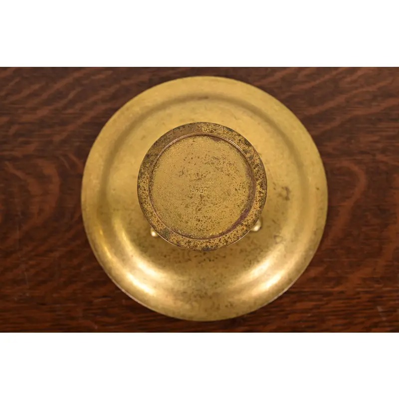 Tiffany Studios New York Bronze Doré Pedestal Bowl or Compote Dish - Image 10