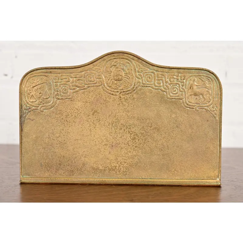 Tiffany Studios New York Zodiac Pattern Bronze Doré Letter Rack - Image 10