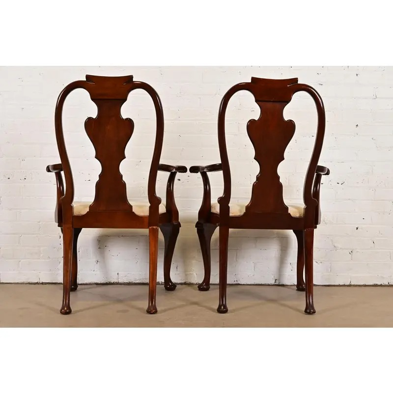 Baker Furniture Georgian Carved Mahogany Dining Chairs, Set of Seven - Image 11