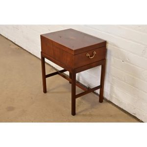Baker Furniture Georgian Inlaid Mahogany Chest on Stand Side Table