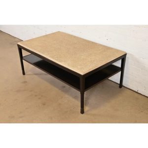 Bill Sofield for Baker Furniture Modern Mahogany Raku Top Coffee Table or Cocktail Table