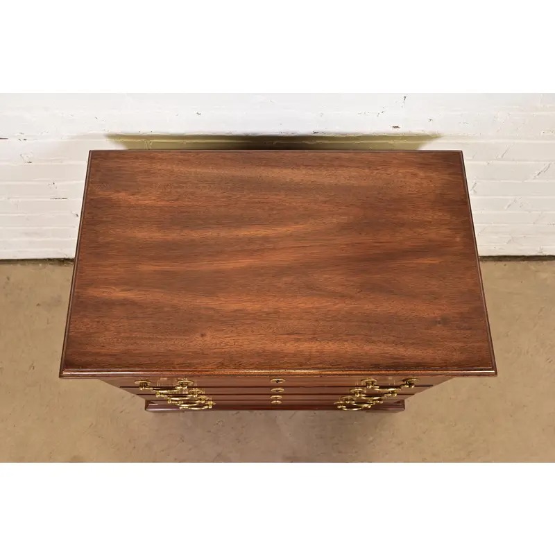 Henkel Harris Georgian Solid Mahogany Nightstand or Bachelor Chest - Image 11