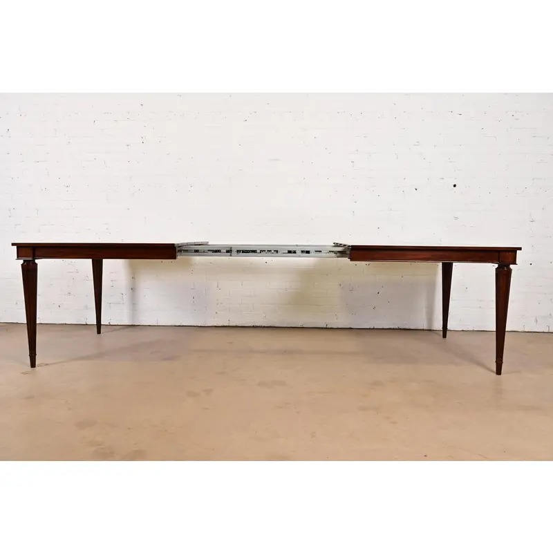 John Widdicomb French Regency Louis XVI Mahogany Extension Dining Table, Newly Refinished - Image 11
