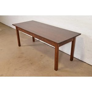 Stickley Style Mission Oak Arts & Crafts Harvest Farmhouse Dining Table, Newly Refinished