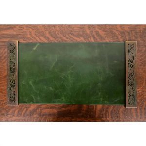 Tiffany Studios New York Grapevine Bronze Blotter Ends With Leather Desk Blotter