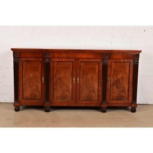 Baker Furniture French Empire Flame Mahogany Sideboard or Bar Cabinet