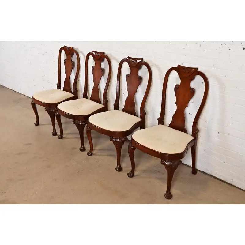 Baker Furniture Georgian Carved Mahogany Side Chairs or Dining Chairs, Pair - Image 12