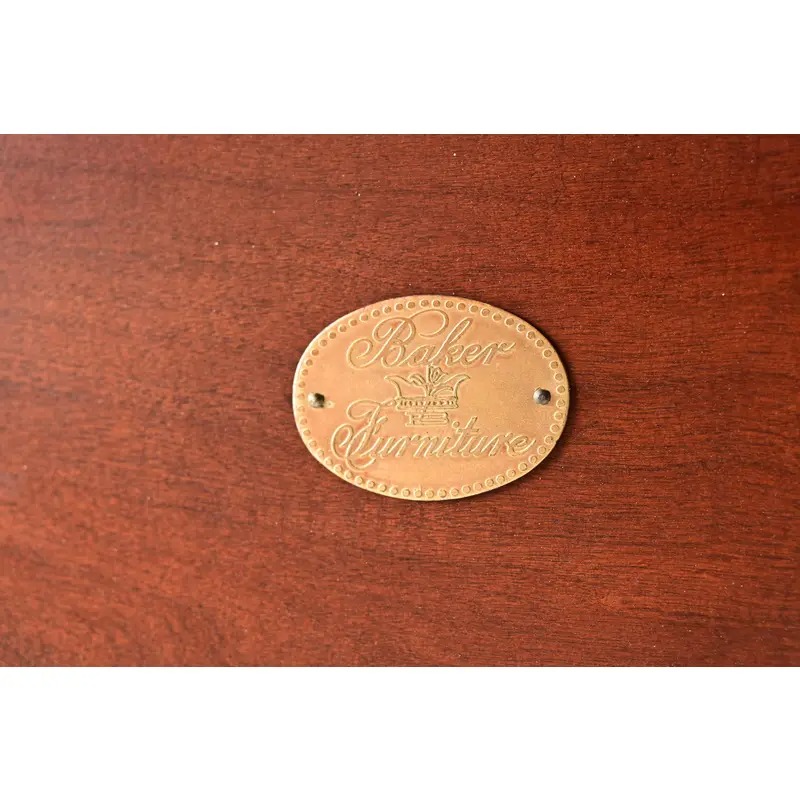 Baker Furniture Georgian Cherry Wood Pedestal Extension Dining Table, Newly Refinished - Image 12