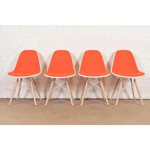 Charles & Ray Eames for Herman Miller DSW Shell Side Chairs, Set of Four
