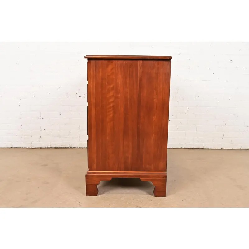 Henkel Harris Georgian Solid Cherry Wood Five-Drawer Dresser or Chest of Drawers, Circa 1960s - Image 12