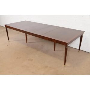 Kindel Furniture French Regency Louis XVI Cherry Wood Extension Dining Table, Newly Refinished